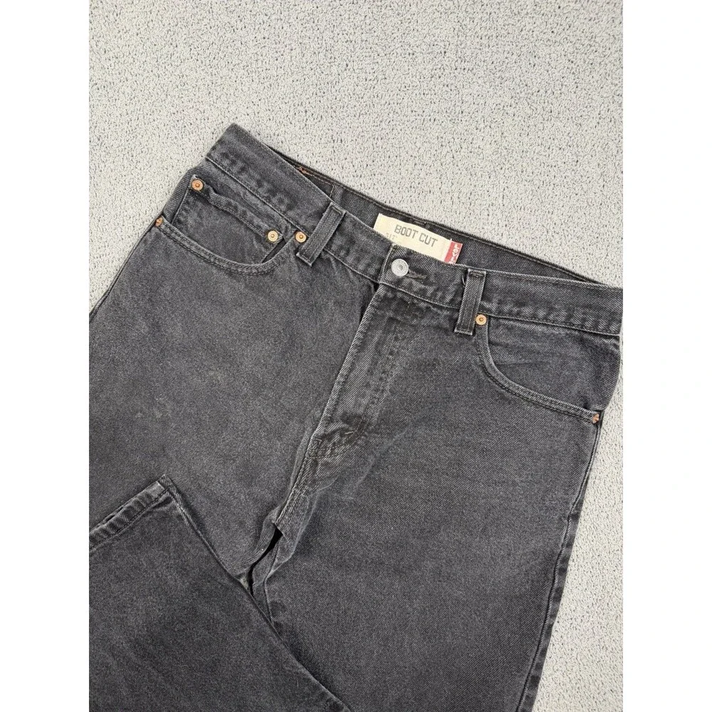 Vintage Levis Jeans Mens 33x34 (FITS 33x32) Black Denim 517 Bootcut Cotton Y2K